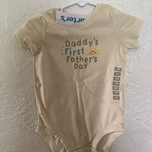 Carter's Bodysuit Kids Size 12M Cream Short Sleeve Daddy's First Father's Day Pr